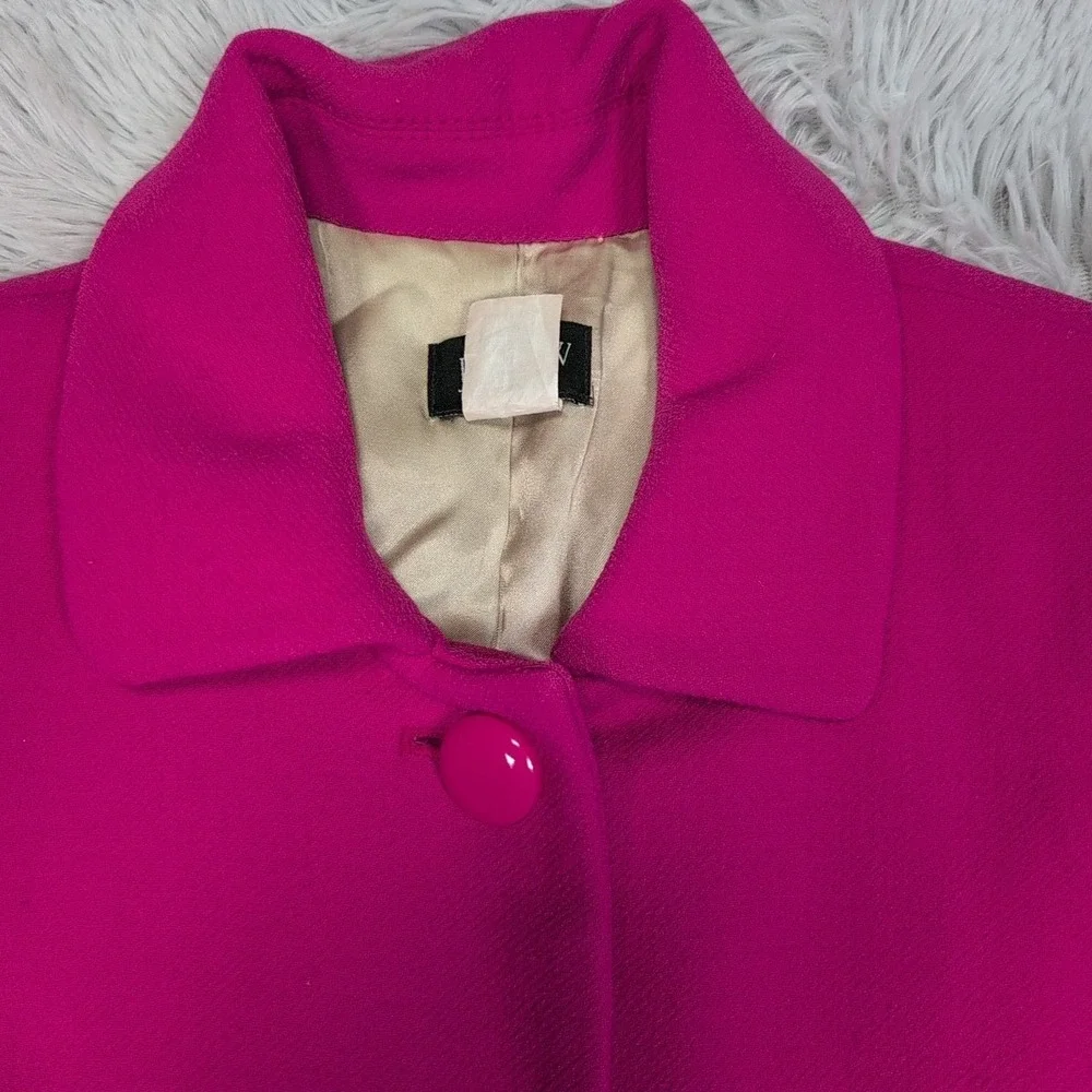 J. Crew Jacket Womens 4 Pink Wool Blend Coat Comort Preppy Button Up Pockets - Picture 12 of 16